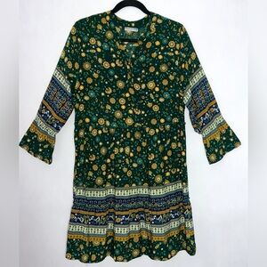 Boho Prairie Floral Midi Dress Babydoll Large by Nicole Fashion